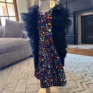 Lola + The Boys Black Ruffle Detail